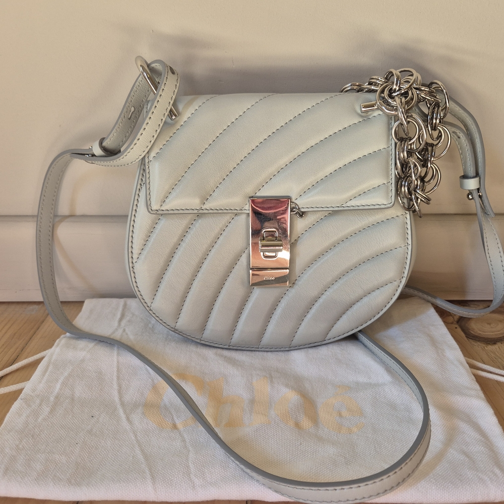 Chloe Drew Bijou Grey Quilted Crossbody Bag